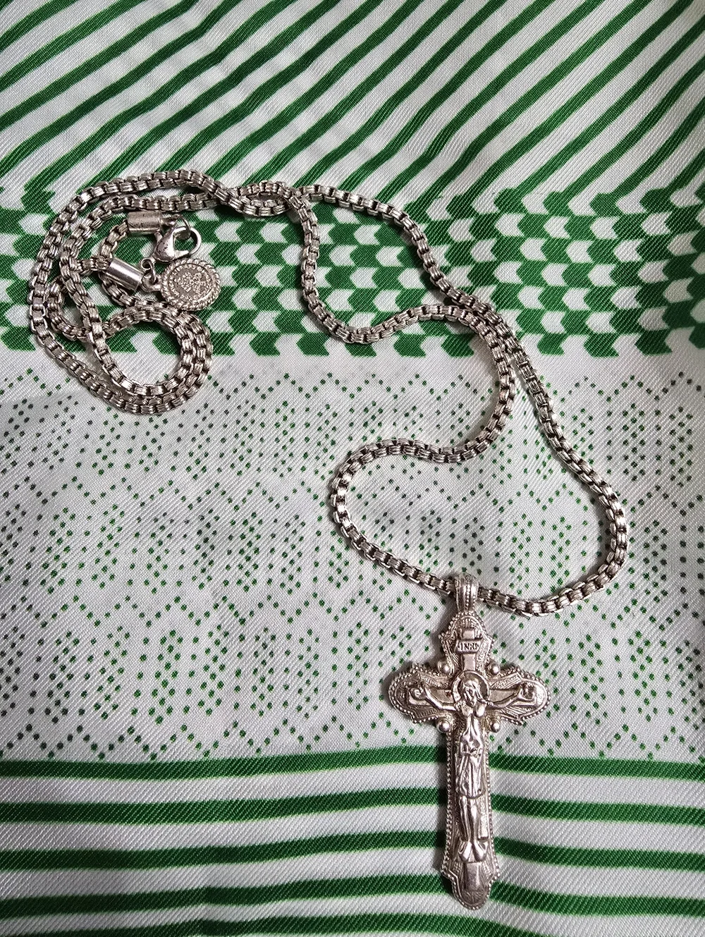 The Vatican Library Collection Silver Tone Crucifix Necklace - Religious Pendant